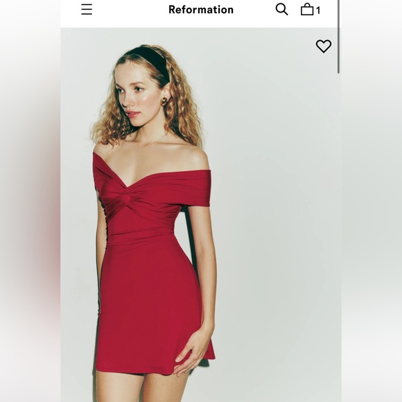 Reformation Vida Dress Cherry M NWT - Picture 2 of 7